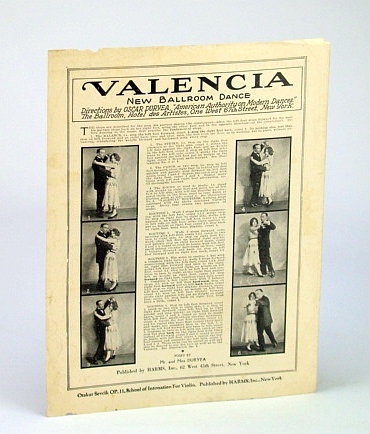 Valencia - New Ballroom Dance: Vintage Photo-illustrated Instruction Sheet