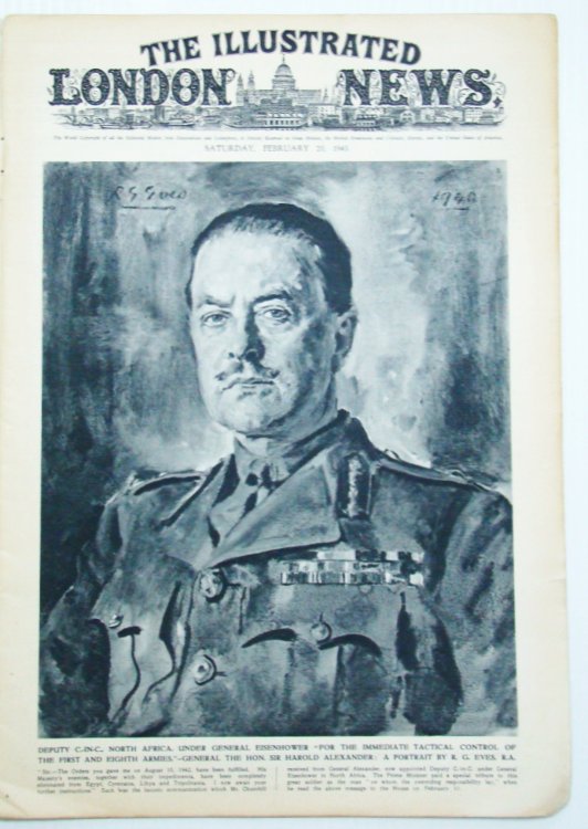 The Illustrated London News (ILN), February (Feb.) 20, 1943 - Churchill's North African Commanders / Churchill in Tripoli