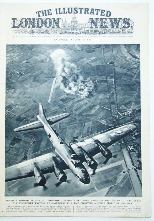 The Illustrated London News (ILN), October (Oct.) 23, 1943 - Precision Bombing of Focke-Wulf Factory at Marienburg