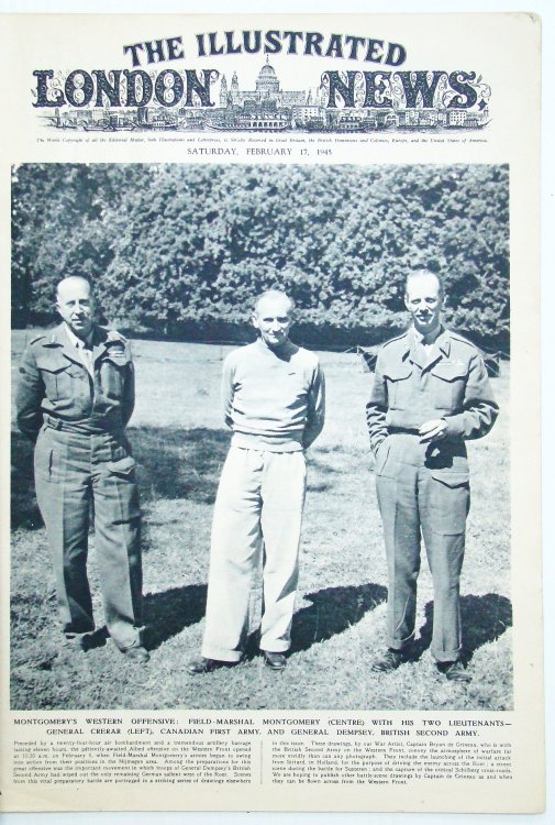 The Illustrated London News (ILN), February (Feb.) 17, 1945 - Battle of the Roer Dams / Capture of Colmar / The Reichswald Offensive