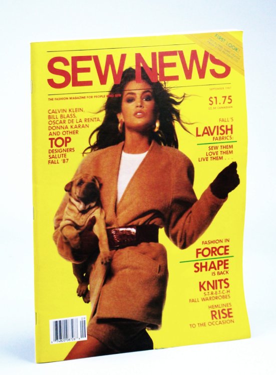 Sew News - The Fashion Magazine For People Who Sew, Number 60, September [Sept.] 1987 - Cindy Crawford Cover Photo