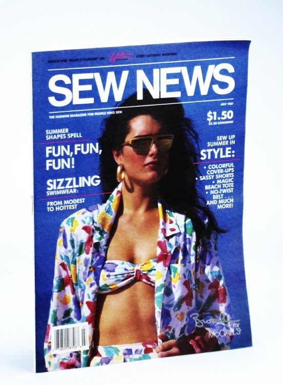 Sew News - The Fashion Magazine For People Who Sew, Number 58, July 1987 - Brooke Shields Cover