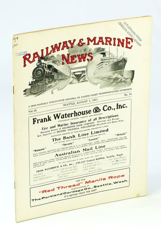 Railway & Marine News, A Semi-Monthly Publication Devoted to Pacific Coast Transportation Interests, August 1, 1911, Vol. IX, No. 14 - Plans For Big Great Northern Terminals at Vancouver, B.C.