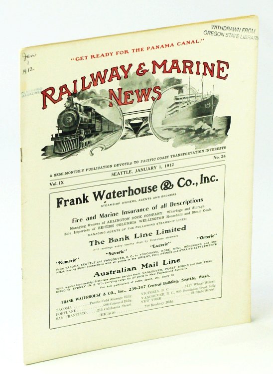Railway & Marine News, A Semi-Monthly Publication Devoted to Pacific Coast Transportation Interests, January 1, 1912, Vol. IX, No. 24 - Cunard and Anchor Lines Amalgamate