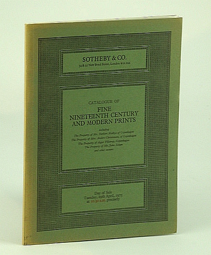 Sotheby & Co. Catalogue of Fine Nineteenth Century and Modern Prints - Auction Catalogue, 29 April 1975, London (TIBER)