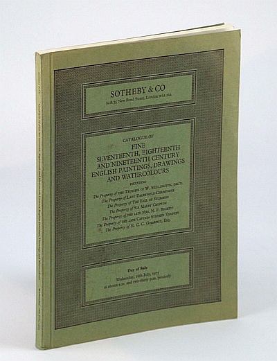 Sotheby & Co. Catalogue of Fine Seventeenth Eighteenth and Nineteenth Century English Paintings, Drawings, Watercolours - Auction Catalogue, 16 July 1975, London (GERANIUM)