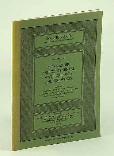 Sotheby & Co. Catalogue of Old Master and Continental Watercolours and Drawings - Auction Catalogue, 13 March 1975, London (BEAS)