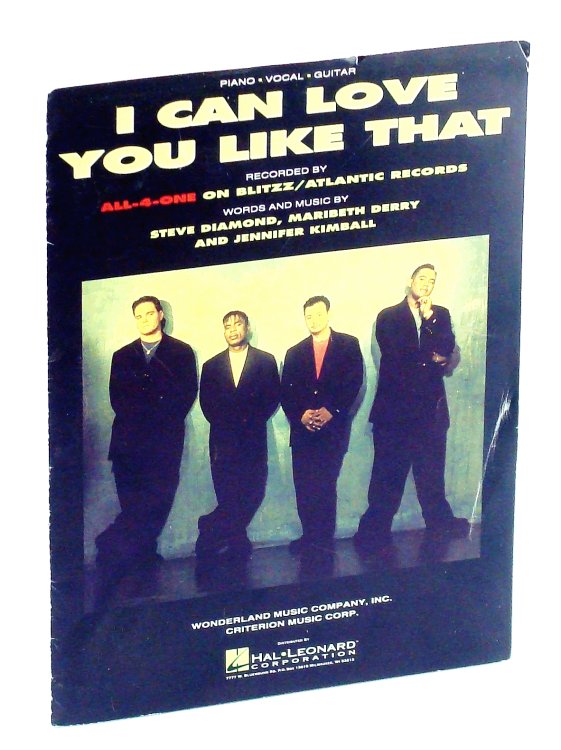 Image for I Can Love You like That - Piano Sheet Music With Guitar Chords and Lyrics: As recorded by All-4-One I Can Love You like That - Piano Sheet Music With Guitar Chords and Lyrics: As recorded by All-4-One