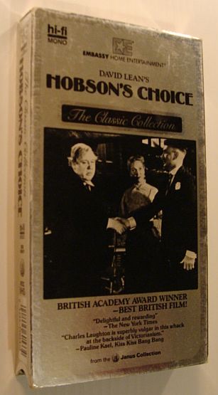 Hobson's Choice - VHS Movie Tape with Case