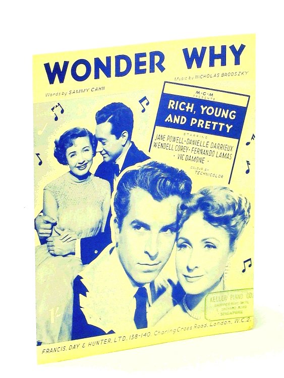 Image for Wonder Why - Sheet Music for Voice and Piano with Ukulele Chords - Cover Photo of Stars from the MGM Movie 'Rich, Young and Pretty' Wonder Why - Sheet Music for Voice and Piano with Ukulele Chords - Cover Photo of Stars from the MGM Movie 'Rich, Young and Pretty'