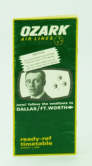 Image for Ozark Airlines Ready-Ref Timetable, August (Aug.) 1, 1969 Ozark Airlines Ready-Ref Timetable, August (Aug.) 1, 1969