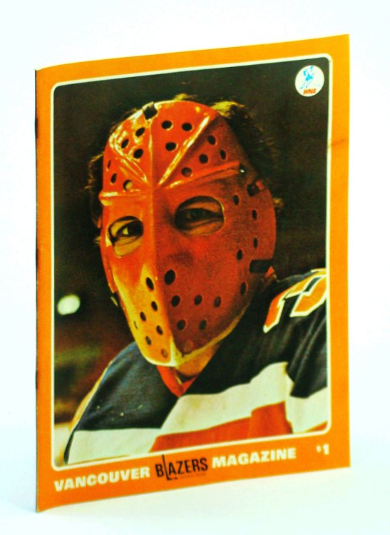 Vancouver Blazers Magazine, Volume II, Issue No. 20, January 2, 1975 : Cover Photo of Phoenix Goalie Jack Norris Wearing Mask