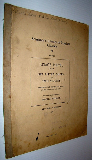Image for Ignace Pleyel Op. 48 Six Little Duets for Two Violins - Arranged for Piano and Violin (or for Two Violins and piano) Ignace Pleyel Op. 48 Six Little Duets for Two Violins - Arranged for Piano and Violin (or for Two Violins and piano)