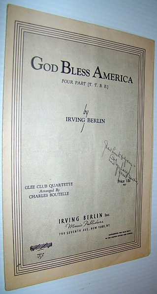 God Bless America - Sheet Music for Glee Club Quartette - Sheet Music for Piano and Four Part Vocal (T.T.B.B.)