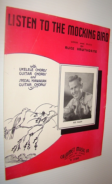 Listen to the Mocking Bird: Sheet Music for Piano and Voice with Ukulele and Guitar Chords and Special Hawaiian Guitar Chorus