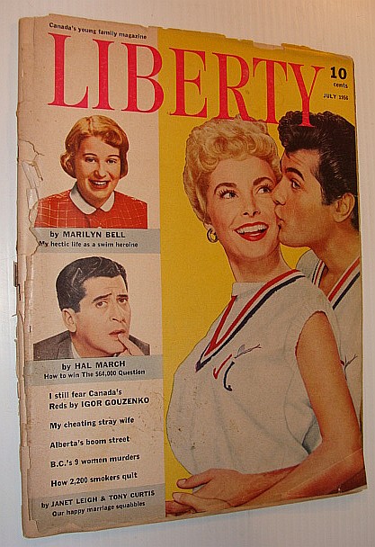 Liberty - Canada's Young Family Magazine, July 1956 *Cover Photos of Janet Leigh and Tony Curtis*