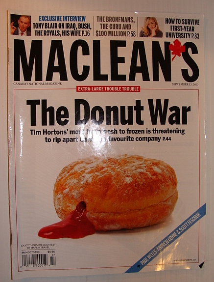 Maclean's Magazine, 13 September 2010 - Tim Hortons' Move from Fresh to Frozen
