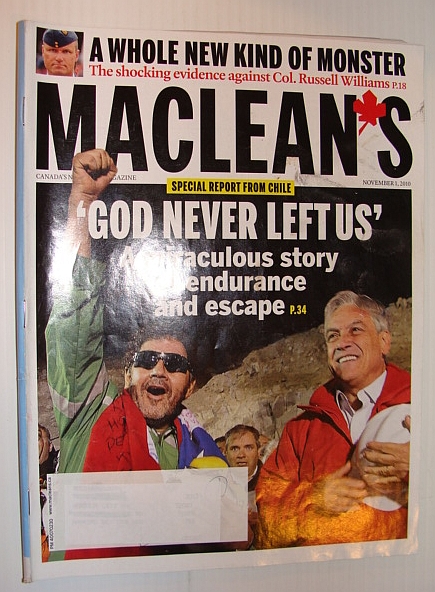 Maclean's Magazine, 1 November 2010 - Miraculous Miner Rescue in Chile
