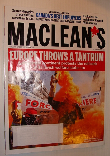 Maclean's Magazine, 8 November 2010 - Europe Protests Welfare State Cutbacks