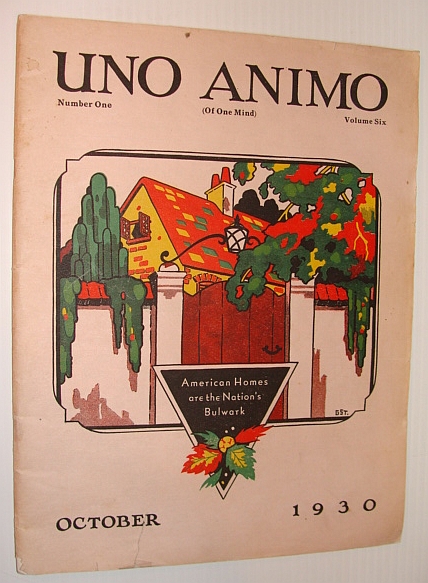 Uno Animo (Of One Mind) Magazine, October 1930, Number 1, Volume 6