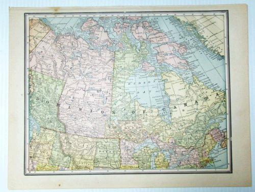 1889 Colour Map of the Dominion of Canada