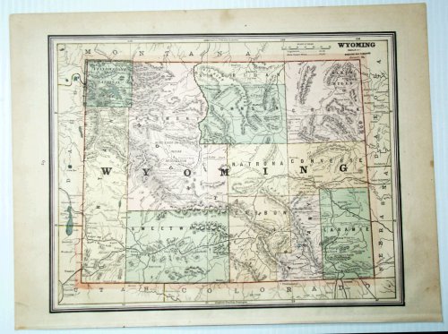 1889 Color Map of the State of Wyoming