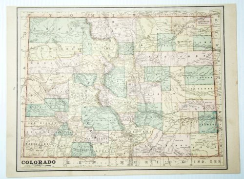1889 Color Map of the State of Colorado