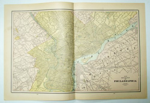 1889 Color Driving Map of Philadelphia, Pennsylvania (PA)