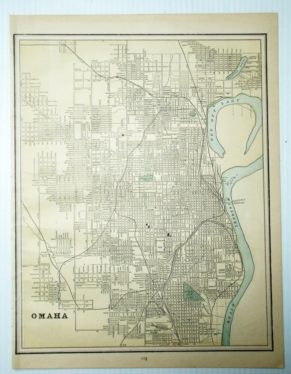 1889 Color Map of the City of Omaha, Nebraska (NE)