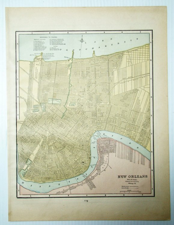 1889 Color Map of the City of New Orleans, Louisiana (LA)
