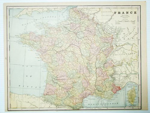 1889 Color Map of France