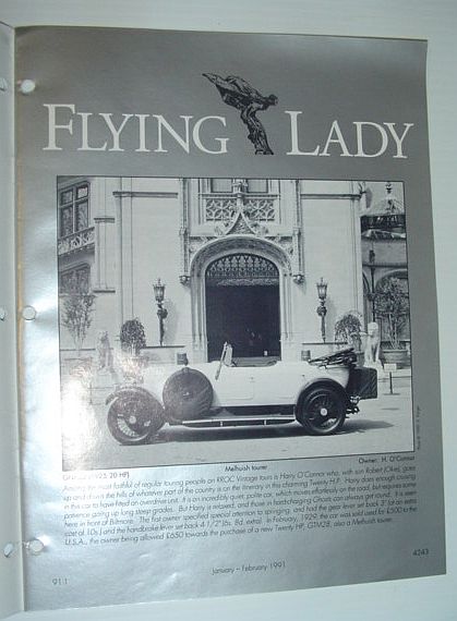 Flying Lady - The Periodical of the Rolls-Royce Owner's Club, Inc., January/February 1991