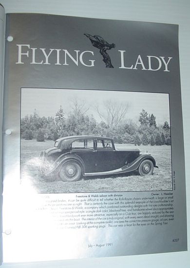 Flying Lady - The Periodical of the Rolls-Royce Owner's Club, Inc., July/August 1991