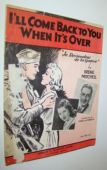 I'll Come Back to You When It's Over (Je Reviendrai De LA Guerre) - Sheet Music for Voice and Piano with Guitar Chords