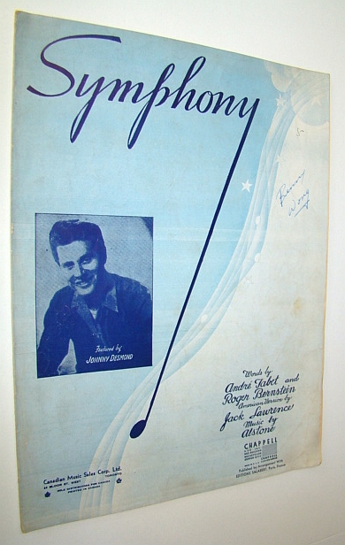 Symphony - Sheet Music for Voice and Piano: Cover Illustration of Johnny Desmond