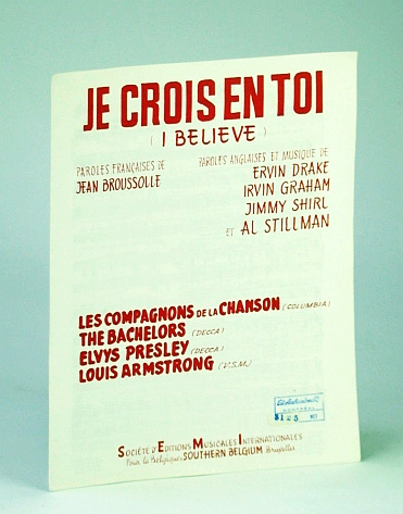 Image for Je Crois En Toi (I Believe) - Sheet Music for Piano and Voice Je Crois En Toi (I Believe) - Sheet Music for Piano and Voice