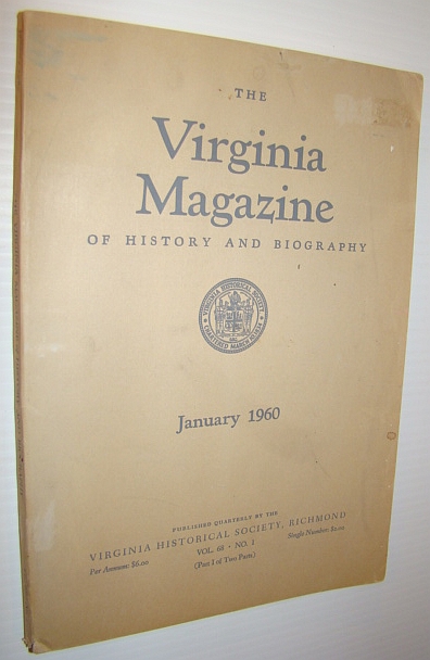 Image for The Virginia Magazine of History and Biography, January 1960 (First Quarter) The Virginia Magazine of History and Biography, January 1960 (First Quarter)