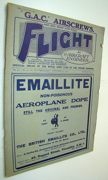 Image for Flight (Magazine) And The Aircraft Engineer, September 27, 1917 Flight (Magazine) And The Aircraft Engineer, September 27, 1917
