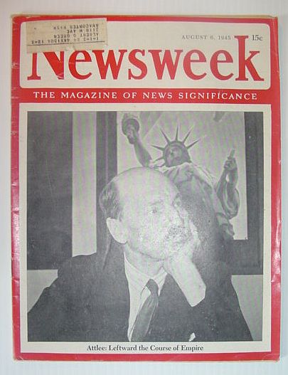 Newsweek Magazine, August 6, 1945 *B-25 BOMBER STRIKES EMPIRE STATE BUILDING - PHOTOS, ILLUSTRATION AND TEXT - EERILY SIMILAR TO SEPTEMBER 11TH, 2001!*