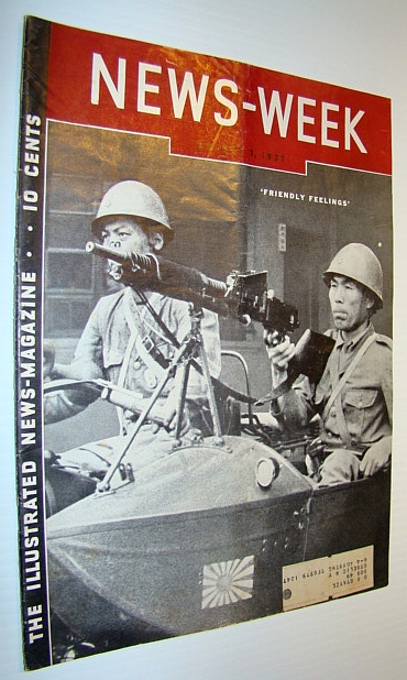 News-Week (Newsweek) Magazine, August 7, 1937 - Cover Photo of Stern Japanese Soldiers