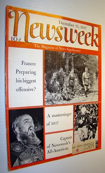 Newsweek Magazine, December 13, 1937