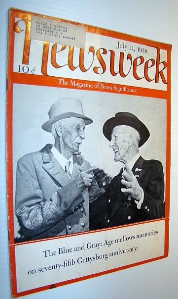 Newsweek Magazine, July 11, 1938 - Gettysburg 75th Anniversary