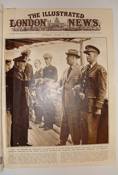 The Illustrated London News, August 23, 1941 *Cover Photo of Churchill Handing Roosevelt a Letter from the King in the North Atlantic*