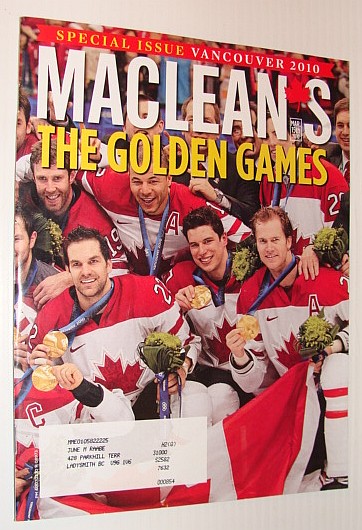 Maclean's Magazine, 15 March 2010 *Special Issue - Vancouver 2010 Olympics*