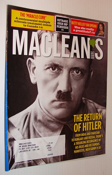 Image for Maclean's Magazine, April 26 2010 - The Return of Hitler Maclean's Magazine, April 26 2010 - The Return of Hitler