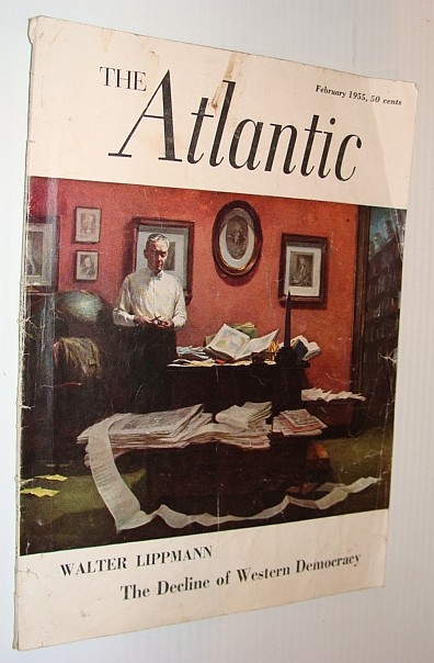 The Atlantic Magazine, February 1955 *Walter Lippmann Cover Illustration*