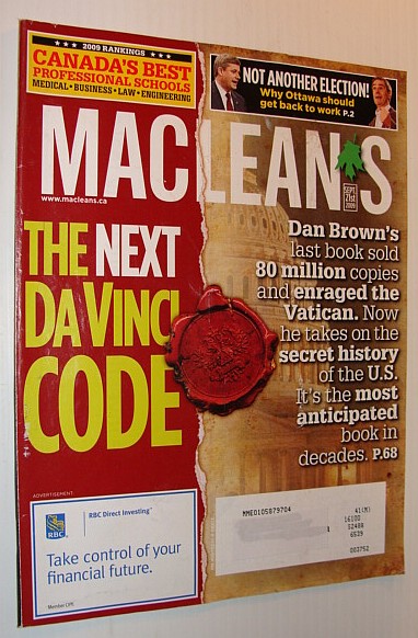 Maclean's Magazine, September 21, 2009 *The Next Da Vinci Code*