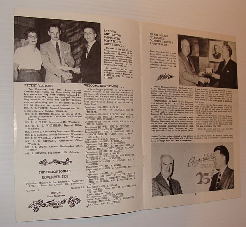 The Edmontonian, November 1958 - Published monthly in the interests of employees of the T. Eaton Co., Western Ltd., Edmonton