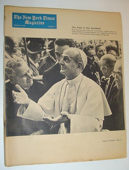 Image for The New York Times Magazine, September 12, 1965 *POPE PAUL VI ON COVER* The New York Times Magazine, September 12, 1965 *POPE PAUL VI ON COVER*