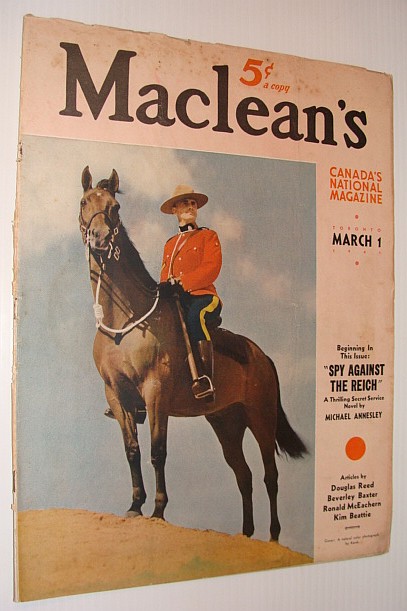 Image for Maclean's Magazine, March 1, 1941 - Features Article By Douglas Reed Maclean's Magazine, March 1, 1941 - Features Article By Douglas Reed
